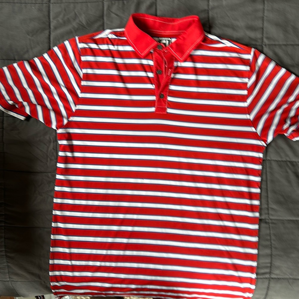 Footjoy golf polo with Buffalo Hills Golf embroidered on left sleeve